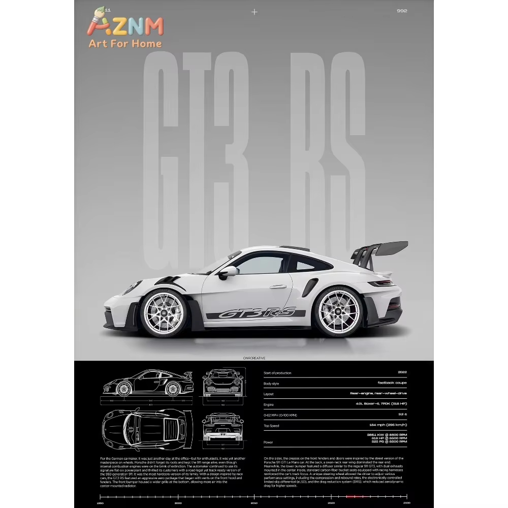1pc Minimalist 911 GT3-RS 718  - огляд і ціна Car Accessories For Inside