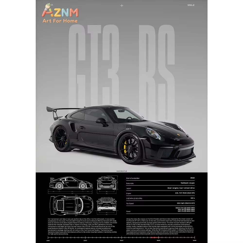 1pc Minimalist 911 GT3-RS 718  - огляд і ціна Car Accessories For Inside