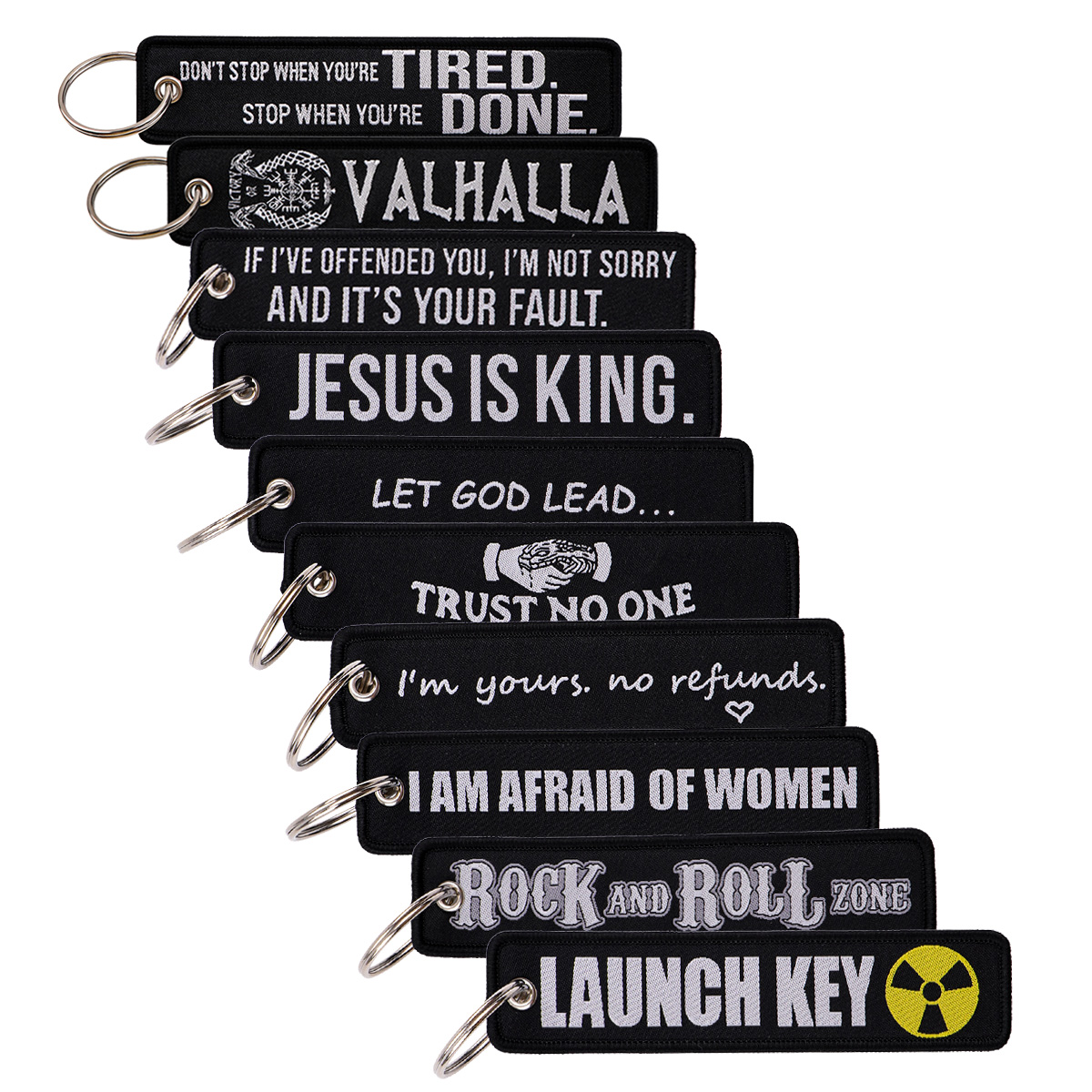 Black Embroidery Key Fob Rock  - огляд і ціна Car Accessories Quotation